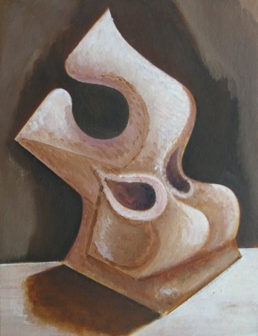 Peinture intitulée "Crâne de vache-puzz…" par Christian Lopez, Œuvre d'art originale