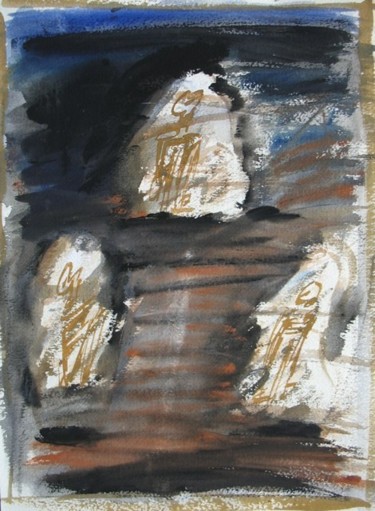 Painting titled "Gouache/papier." by Christian Lopez, Original Artwork