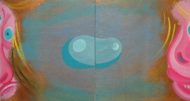 Malerei mit dem Titel "La bulle 1, huile/b…" von Christian Lopez, Original-Kunstwerk