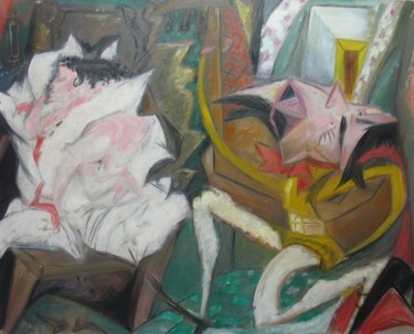 Painting titled "Sérénade, huile/toi…" by Christian Lopez, Original Artwork