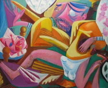 Painting titled "Sérénade, huile/toi…" by Christian Lopez, Original Artwork