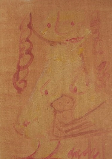 Pittura intitolato "Maternité, huile/to…" da Christian Lopez, Opera d'arte originale