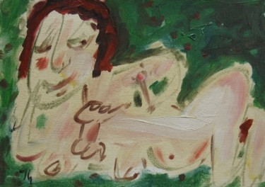 Schilderij getiteld "Maternité, huile/to…" door Christian Lopez, Origineel Kunstwerk