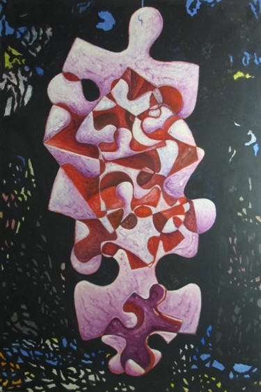Schilderij getiteld "Carcasse, huile/toi…" door Christian Lopez, Origineel Kunstwerk