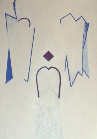 Peinture intitulée "Trois figures, huil…" par Christian Lopez, Œuvre d'art originale