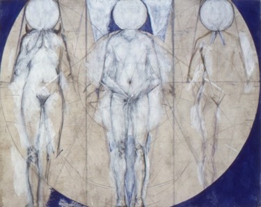 Pintura titulada "Trois figures, huil…" por Christian Lopez, Obra de arte original