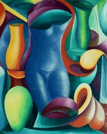 Peinture intitulée "Vitrine à la robe b…" par Christian Lopez, Œuvre d'art originale