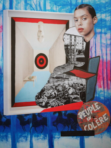 Collagen mit dem Titel "vision du monde" von Christianmongenier ( L'Incompris ), Original-Kunstwerk, Collagen
