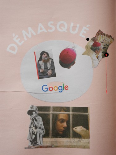 Collages intitulée "Démasqué - Unmasked" par Christianmongenier ( L'Incompris ), Œuvre d'art originale, Collages
