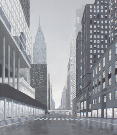 Malarstwo zatytułowany „New York I” autorstwa Christian Naura, Oryginalna praca, Akryl Zamontowany na Drewniana rama noszy