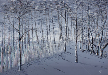 제목이 "Pin, Bassin d'Arcac…"인 미술작품 Christian Naura로, 원작, 기름 나무 들것 프레임에 장착됨