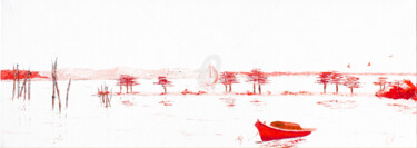 Pintura titulada "Bassin d'Arcachon,…" por Christian Naura, Obra de arte original, Oleo Montado en Bastidor de camilla de ma…