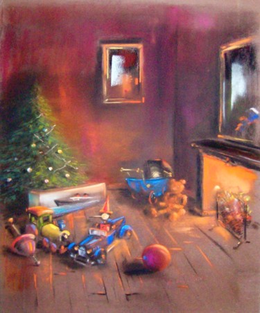 Painting titled "25 Décembre" by Christian Nieto, Original Artwork, Pastel