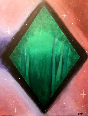 Pintura titulada "Portail galaxique" por Christianréa Art, Obra de arte original, Acrílico Montado en Bastidor de camilla de…
