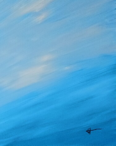 Painting titled "Sky" by Christianréa Art, Original Artwork, Acrylic Mounted on Wood Stretcher frame