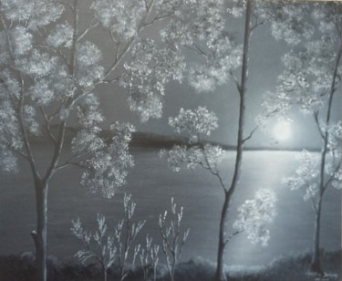 Pittura intitolato "clair-de-lune-sur-l…" da Christian Salaun, Opera d'arte originale, Olio