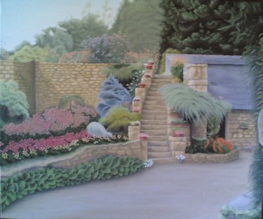 Peinture intitulée "jardin daoulasien" par Christian Salaun, Œuvre d'art originale, Autre