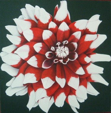 Peinture intitulée "dahlias" par Christian Salaun, Œuvre d'art originale