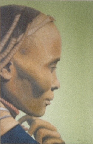 Painting titled "niger" by Christian Salaun, Original Artwork, Oil