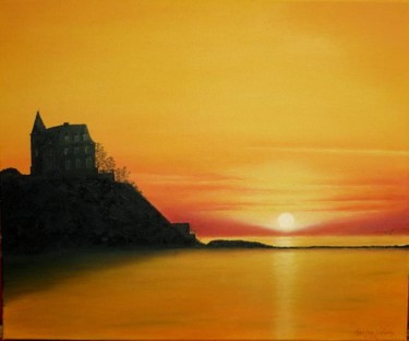 Peinture intitulée "crepuscule sur la p…" par Christian Salaun, Œuvre d'art originale