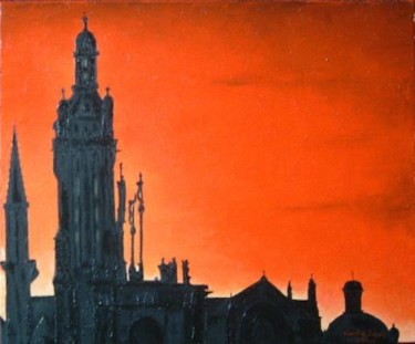 Malerei mit dem Titel "eglise st germain .…" von Christian Salaun, Original-Kunstwerk