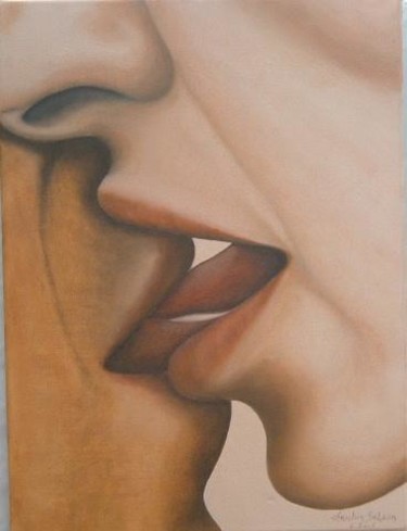 Картина под названием "le baiser" - Christian Salaun, Подлинное произведение искусства, Масло