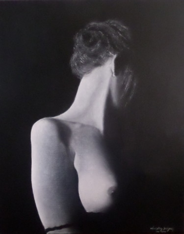 Peinture intitulée "buste de femme tete…" par Christian Salaun, Œuvre d'art originale, Huile
