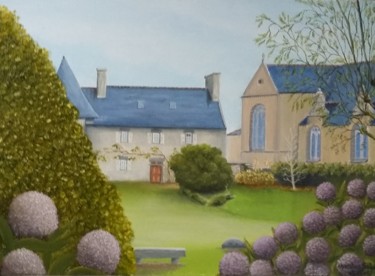 Картина под названием "presbytere-de-st-fr…" - Christian Salaun, Подлинное произведение искусства, Масло