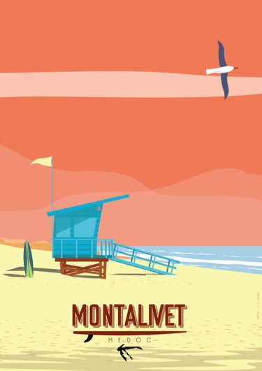 Arts numériques intitulée "Montalivet" par Christian Smith, Œuvre d'art originale, Travail numérique 2D