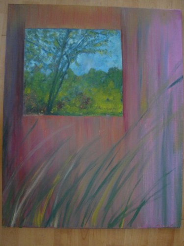 Peinture intitulée "Fenêtre sur nature" par Christian Vachette, Œuvre d'art originale, Huile