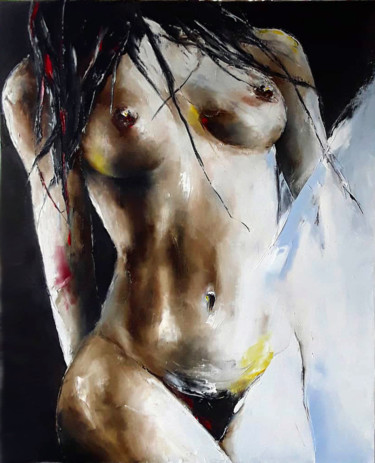 Painting titled "nu" by Christian Vey, Original Artwork, Oil