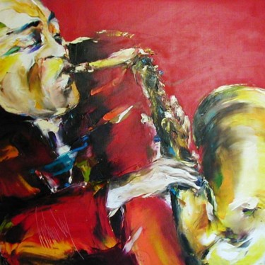 Peinture intitulée "sax rouge" par Christian Vey, Œuvre d'art originale