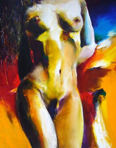 Peinture intitulée "nue pose angelaking…" par Christian Vey, Œuvre d'art originale