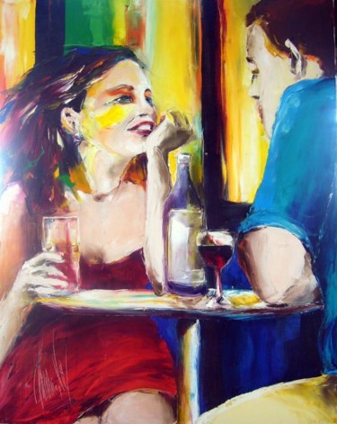 Painting titled "rencontre 2" by Christian Vey, Original Artwork