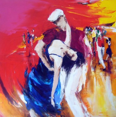Peinture intitulée "danseurs angelaking…" par Christian Vey, Œuvre d'art originale