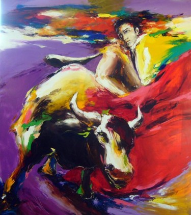 Peinture intitulée "corrida" par Christian Vey, Œuvre d'art originale