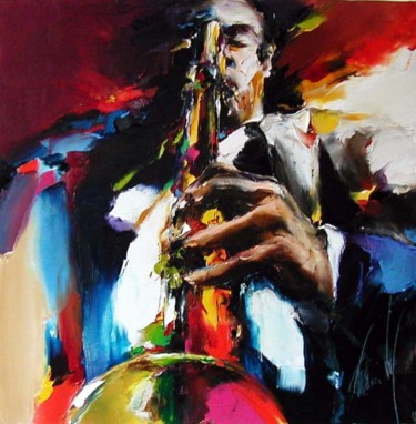 Peinture intitulée "jazz en feu" par Christian Vey, Œuvre d'art originale