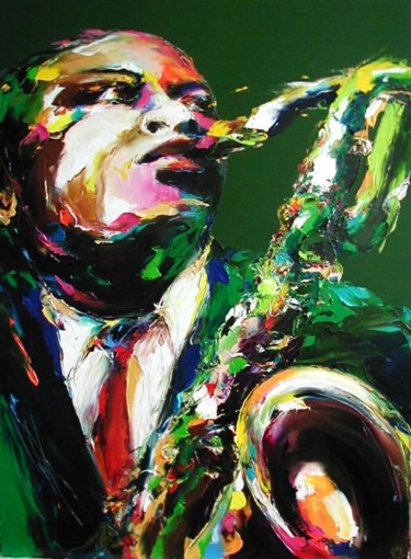 Peinture intitulée "couleur jazz vert" par Christian Vey, Œuvre d'art originale