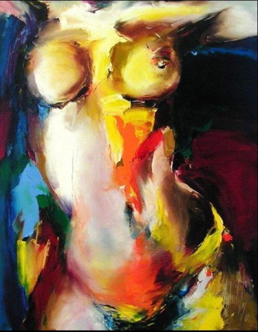 Painting titled "nue en lumière" by Christian Vey, Original Artwork