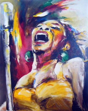 Painting titled "armée jazz voix/Ang…" by Christian Vey, Original Artwork