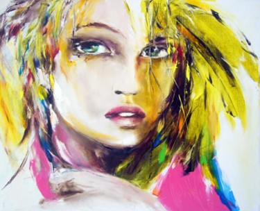 Painting titled "femme oiseau" by Christian Vey, Original Artwork