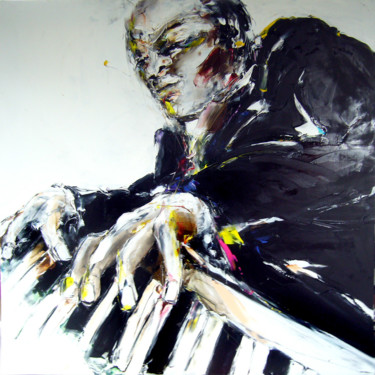 Peinture intitulée "N&B Piano Galerie C…" par Christian Vey, Œuvre d'art originale