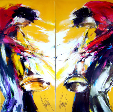 Painting titled "FACE A FACE" by Christian Vey, Original Artwork
