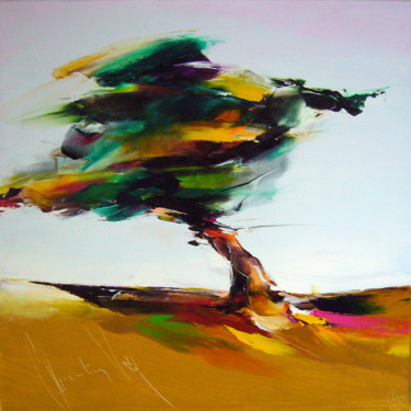 Painting titled "l'arbre sans la lune" by Christian Vey, Original Artwork