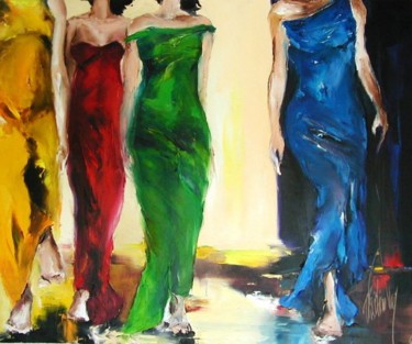 Painting titled "DEFILE" by Christian Vey, Original Artwork