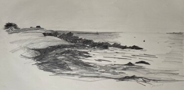 Dessin intitulée "Quimiac mer" par Christille De Witte, Œuvre d'art originale, Crayon