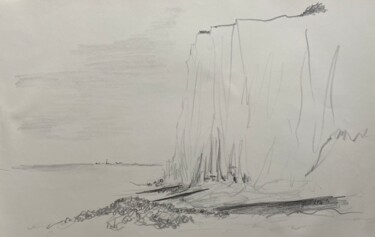 Drawing titled "Les falaises c9n49" by Christille De Witte, Original Artwork, Pencil