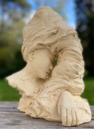 Скульптура под названием "Portrait A" - Christille De Witte, Подлинное произведение искусства, Глина