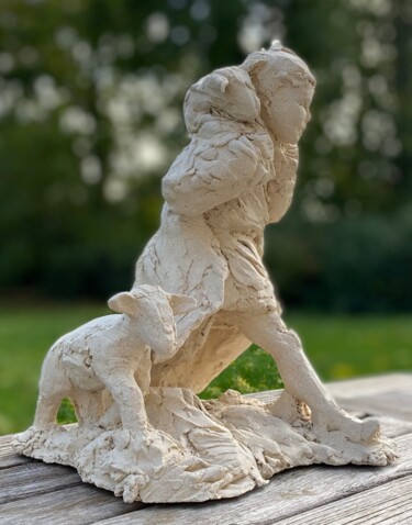 Sculpture titled "« Ils se hâtèrent d…" by Christille De Witte, Original Artwork, Clay