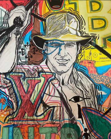 Pintura titulada "Indiana Jones hunts…" por Christin Cameron, Obra de arte original, Acrílico Montado en Bastidor de camilla…